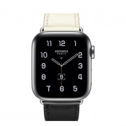 Apple Watch Hermès Series 5, 40mm Noir/Blanc/Gold Stainless Steel Case with Single Tour, GPS + Cellular - умен часовник от Apple