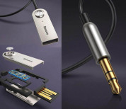 Baseus USB Wireless Adapter Cable BA01 - безжичен USB към 3.5 мм кабел с блутут функционалност (черен) 2