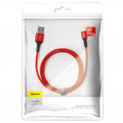 Baseus Halo USB-C Cable (CATGH-A09) - кабел с въжена оплетка за устройства с USB-C порт (50 см) (червен)  7