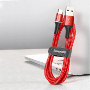 Baseus Halo USB-C Cable (CATGH-A09) - кабел с въжена оплетка за устройства с USB-C порт (50 см) (червен)  6