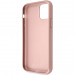 Guess Saffiano 4G Circle Logo Leather Hard Case - дизайнерски кожен кейс за iPhone 11 Pro (розово злато) 3