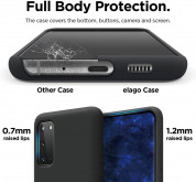 Elago Silicone Case - силиконов (TPU) калъф за Samsung Galaxy S20 Plus (черен) 3