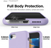Elago Silicone Case - качествен силиконов (TPU) калъф за iPhone SE (2022), iPhone SE (2020), iPhone 8, iPhone 7 (лилав) 2