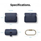 Elago Airpods Pro Leather Case - кожен калъф (ествествена кожа) за Apple Airpods Pro (тъмносин)  2