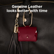 Elago Airpods Pro Leather Case - кожен калъф (ествествена кожа) за Apple Airpods Pro (червен)  5