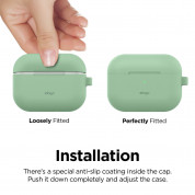 Elago Airpods Original Hang Silicone Case - силиконов калъф с карабинер за Apple Airpods Pro (светлозелен) 3