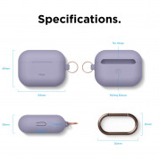 Elago Airpods Original Hang Silicone Case - силиконов калъф с карабинер за Apple Airpods Pro (тъмнолилав) 5