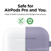 Elago Airpods Original Hang Silicone Case - силиконов калъф с карабинер за Apple Airpods Pro (тъмнолилав) 1