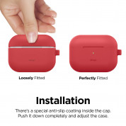 Elago Airpods Original Hang Silicone Case - силиконов калъф с карабинер за Apple Airpods Pro (червен) 3