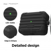 Elago AirPods Pro Suitcase - удароустойчив силиконов калъф с карабинер за Apple Airpods Pro (черен) 3