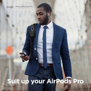 Elago AirPods Pro Suitcase - удароустойчив силиконов калъф с карабинер за Apple Airpods Pro (черен) 7