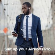 Elago AirPods Pro Suitcase - удароустойчив силиконов калъф с карабинер за Apple Airpods Pro (тъмносин) 7
