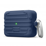 Elago AirPods Pro Suitcase - удароустойчив силиконов калъф с карабинер за Apple Airpods Pro (тъмносин)
