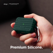 Elago AirPods Pro Suitcase - удароустойчив силиконов калъф с карабинер за Apple Airpods Pro (зелен) 6