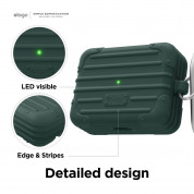 Elago AirPods Pro Suitcase - удароустойчив силиконов калъф с карабинер за Apple Airpods Pro (зелен) 3