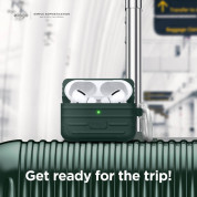 Elago AirPods Pro Suitcase - удароустойчив силиконов калъф с карабинер за Apple Airpods Pro (зелен) 4