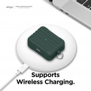 Elago AirPods Pro Suitcase - удароустойчив силиконов калъф с карабинер за Apple Airpods Pro (зелен) 2