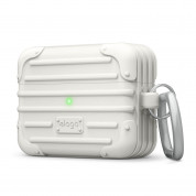 Elago AirPods Pro Suitcase - удароустойчив силиконов калъф с карабинер за Apple Airpods Pro (бял)
