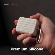 Elago AirPods Pro Suitcase - удароустойчив силиконов калъф с карабинер за Apple Airpods Pro (бял) 6