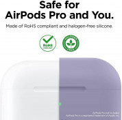 Elago Airpods Original Basic Silicone Case - силиконов калъф за Apple Airpods Pro (лилав-сив) 1