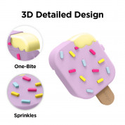 Elago Airpods Ice Cream Design Silicone Case - силиконов калъф с карабинер за Apple Airpods и Apple Airpods 2 (лилав)  4