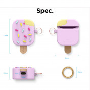 Elago Airpods Ice Cream Design Silicone Case - силиконов калъф с карабинер за Apple Airpods и Apple Airpods 2 (лилав)  6