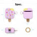 Elago Airpods Ice Cream Design Silicone Case - силиконов калъф с карабинер за Apple Airpods и Apple Airpods 2 (лилав)  7