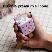 Elago Airpods Ice Cream Design Silicone Case - силиконов калъф с карабинер за Apple Airpods и Apple Airpods 2 (лилав)  3