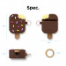 Elago Airpods Ice Cream Design Silicone Case - силиконов калъф с карабинер за Apple Airpods и Apple Airpods 2 (кафяв)  7
