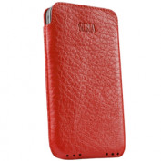 SENA Ultraslim Pouch - кожен калъф за iPhone 4/4S (естествена кожа, ръчна изработка) - червен