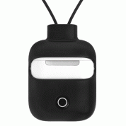 SwitchEasy ColorBuddy AirPods Case - силиконов калъф с лента за врата за Apple Airpods и Apple Airpods 2 with Wireless Charging Case (черен)  2