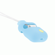 SwitchEasy ColorBuddy AirPods Case - силиконов калъф с лента за врата за Apple Airpods и Apple Airpods 2 with Wireless Charging Case (светлосин) 1