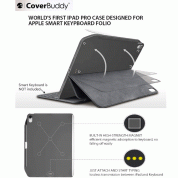 SwitchEasy CoverBuddy Case - поликарбонатов кейс (с отделение за Apple Pencil 2) за iPad Pro 12.9 (2018) (съвместим с Apple Smart Keyboard, Smart Folio) (тъмносив) 6
