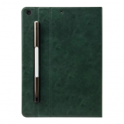 SwitchEasy CoverBuddy Folio Case - кожен кейс с поставка и отделение за Apple Pencil за iPad 9 (2021), iPad 8 (2020), iPad 7 (2019) (тъмнозелен) 2