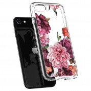 Spigen Ciel Rose Floral Case - дизайнерски удароустойчив кейс за iPhone SE (2020), iPhone 8, iPhone 7 (прозрачен) 3