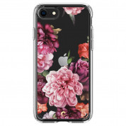 Spigen Ciel Rose Floral Case - дизайнерски удароустойчив кейс за iPhone SE (2020), iPhone 8, iPhone 7 (прозрачен) 2