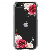Spigen Ciel Red Floral Case - дизайнерски удароустойчив кейс за iPhone SE (2022), iPhone SE (2020), iPhone 8, iPhone 7 (прозрачен) 2