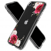 Spigen Ciel Red Floral Case - дизайнерски удароустойчив кейс за iPhone SE (2022), iPhone SE (2020), iPhone 8, iPhone 7 (прозрачен) 1