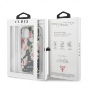Guess Flower Collection Case 03 - дизайнерски кейс с висока защита за iPhone 11 Pro Max (черен) 6