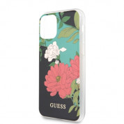Guess Flower Collection Case 01 - дизайнерски кейс с висока защита за iPhone 11 Pro Max (черен) 2