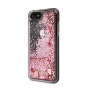 Guess Liquid Glitter Hearts Case - дизайнерски кейс с висока защита за iPhone SE (2020), iPhone 8, iPhone 7 (розово злато) 1