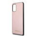 Guess Iridescent Leather Hard Case - дизайнерски кожен кейс за Samsung Galaxy S20 Plus (розово злато) 3