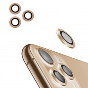 USAMS Metal Camera Lens Glass Film for Apple iPhone 11 Pro (gold)