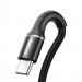 Baseus Halo USB-C Cable (CATGH-A01) - кабел с въжена оплетка за устройства с USB-C порт (50 см) (черен)  2