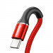 Baseus Halo USB-C Cable (CATGH-B09) - кабел с въжена оплетка за устройства с USB-C порт (100 см) (червен) 2