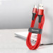 Baseus Halo USB-C Cable (CATGH-B09) - кабел с въжена оплетка за устройства с USB-C порт (100 см) (червен) 5