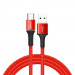 Baseus Halo USB-C Cable (CATGH-C09) - кабел с въжена оплетка за устройства с USB-C порт (200 см) (червен) 1