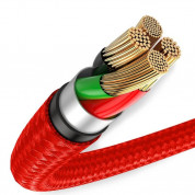 Baseus Halo USB-C Cable (CATGH-C09) - кабел с въжена оплетка за устройства с USB-C порт (200 см) (червен) 2