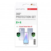4smarts 360° Protection Set - тънък силиконов кейс и стъклено защитно покритие за дисплея на Xiaomi Redmi Note 8T (прозрачен) 1
