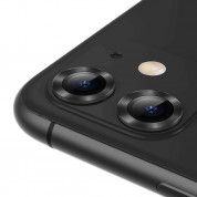 Baseus Alloy Protection Ring Lens Film (SGAPIPH61S-AJT01) - предпазни стъклени лещи за камерата на iPhone 11 (черен) 2
